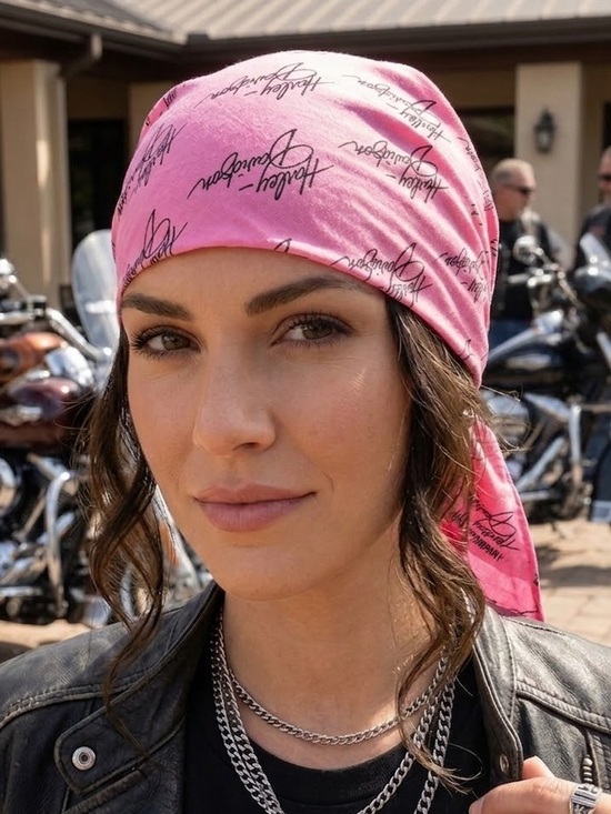 Harley-Davidson Accessories - Harley-Davidson Pink Script Logo Bandana Headwrap Biker Scarf NWT